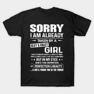 Funny Couples Matching Him Fiance Husband Birthday Shirt Taken By Grumpy Girl T Shirt T-Shirt